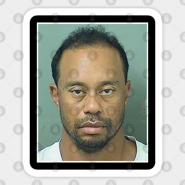 Tiger Woods Mugshot Sticker by Brown777